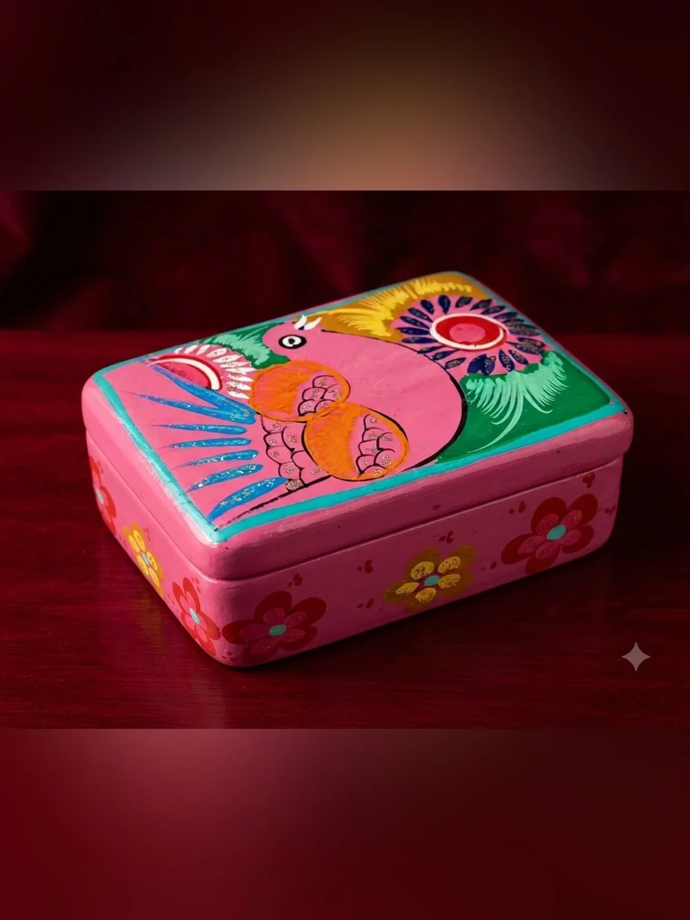 Colorful Hand-Painted Decorative Box